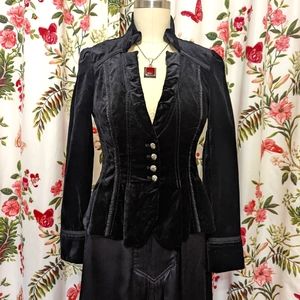 WHBM Black Velvet Victorian Blazer Jacket 🖤